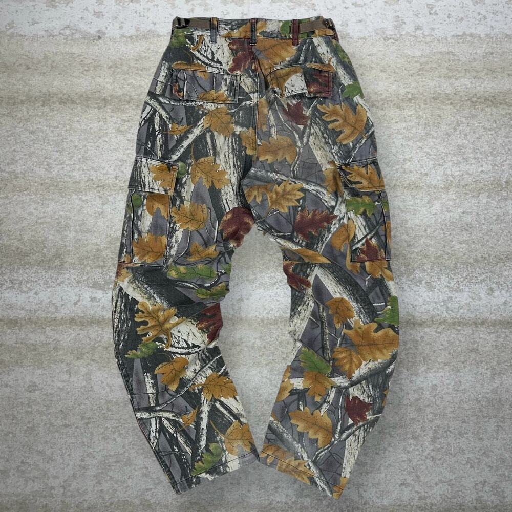 Vintage 90s Tactical Pants Youth M Baggy Wide Leg Hunting Camo Cargos Woodland